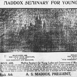 "Maddox Seminary for Young Ladies" newspaper clipping