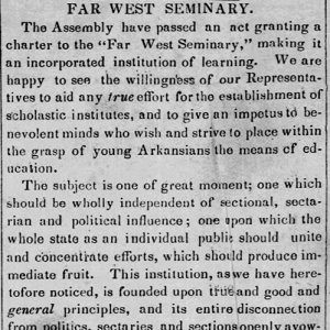 "Far West Seminary" newspaper clipping