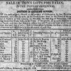 "Sale of town lots for taxes" newspaper advertisement