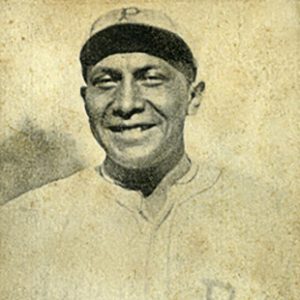 Native American in baseball uniform with "Moses Yellowhorse