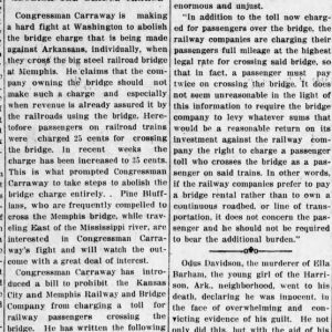 "Abolish the Bridge Charge" newspaper clipping