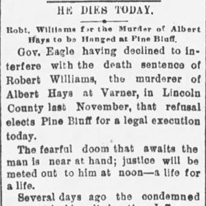 "He Dies Today" newspaper clipping