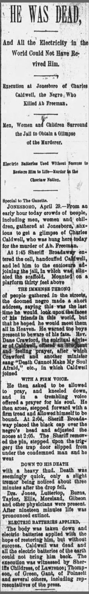 "He Was Dead" newspaper clipping