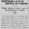 "Whittler Lays in a Supply of Timber" newspaper clipping