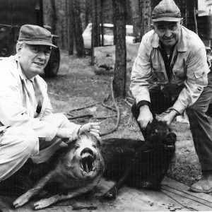 Two white men and two dead hogs