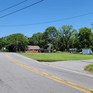 Intersection amid homes