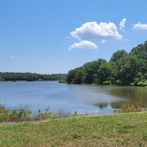 Lake with blue sky