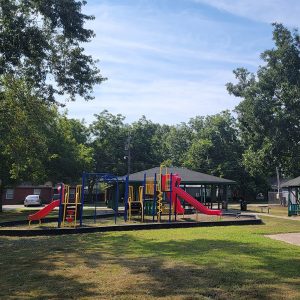 Playground with children's playground equipment