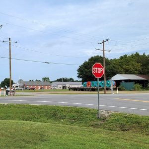 Houses and businesses along highway