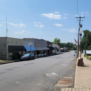 Street running through small town