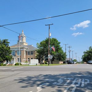 Street running through small town