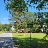 Country highway entering small town