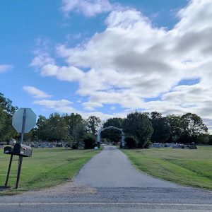 Cemetery with arched gate