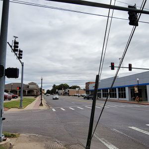 Small town street intersection