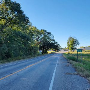 Entering small town with houses