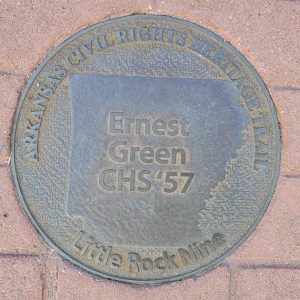 Round metal marker with words