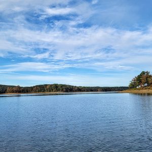 Lake beneath clouds