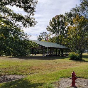 Pavilion with picnic tables