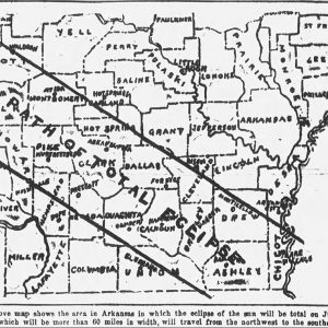 Map showing eclipse path