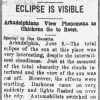 "Eclipse is Visible" newspaper clipping