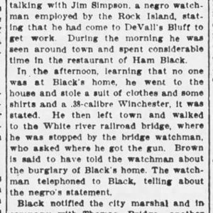 "Desperate Negro Chased by Posse" newspaper clipping