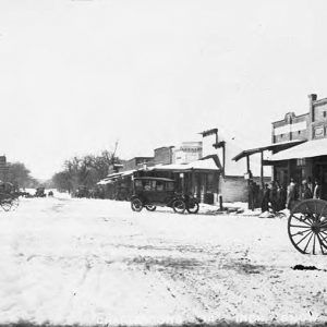 Street scene with storefronts