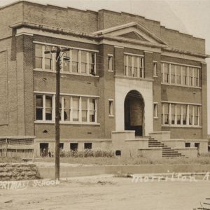 Multistory brick school building