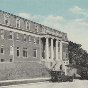 Multistory brick school building