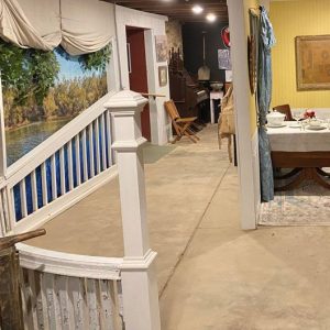 Steamboat interior display with a dining room