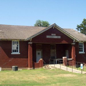 Single story red brick school building