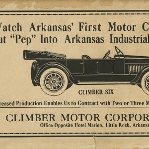 Advertisement for Climber automobiles featuring car with roof retracted