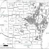 A map of Arkansas with various boundaries