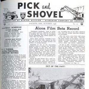 Cover of a newspaper called Pick and Shovel picturing drawings of a dump truck and other equipment