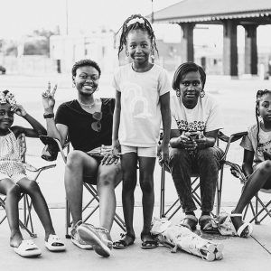 Group of African American adults and children