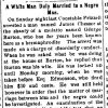 Newspaper clipping "A White Man Duly Married to a Negro Man"