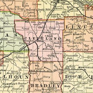 Map with borders marking counties