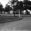 Street view of single story houses in neighborhood