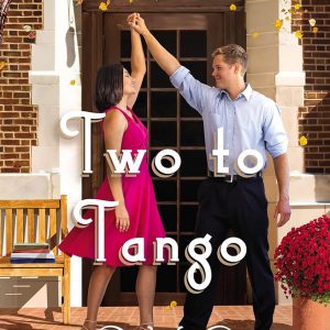 White man in button up with sleeves rolled and slacks arms raised to spin white woman in dress and heels