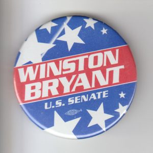 Star symbols and single stripe with text "Winston Bryant U.S. Senate"