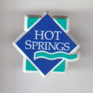 Diamond shape over square pin text "Hot Springs"
