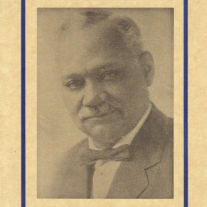 Photograph black man with mustache dressed in suit bow tie below ext "Scipio A. Jones Courageous Attorney